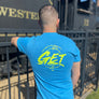 Let's Get It T-Shirt (Heather Sapphire/ Lime Green)