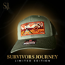 S.J. Limited Edition Fabric Patch Hat — Orange Geometric; example fabric pattern