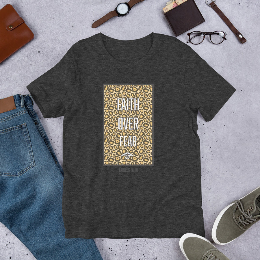 Faith Over Fear Cheetah Print T-Shirt (Multiple Colors)