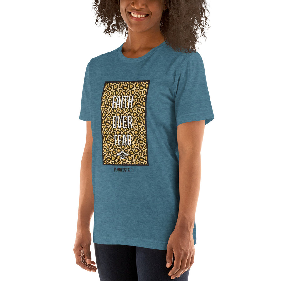 Faith Over Fear Cheetah Print T-Shirt (Multiple Colors)