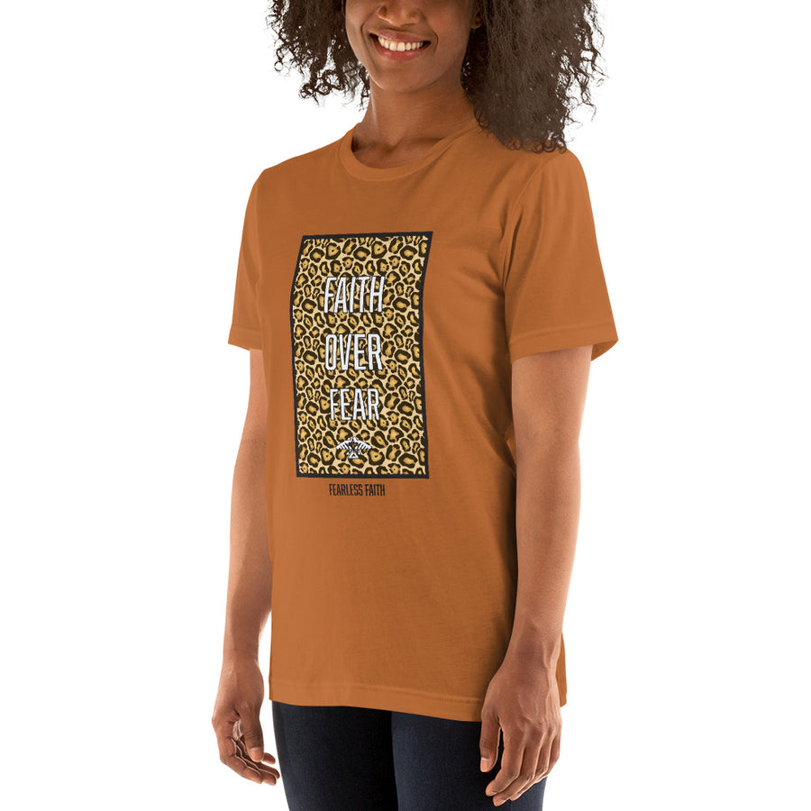 Faith Over Fear Cheetah Print T-Shirt (Multiple Colors)