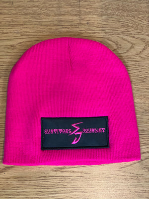 S.J. Simple Beanie (Fushsia Pink Black)