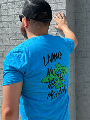 Living in the Moment Shirt (Sapphire Blue/Lime Green)