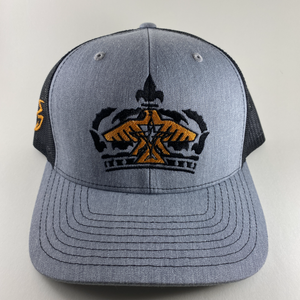 S.J. Victor Trucker Hat (Heather Grey/Black/Burnt Orange)