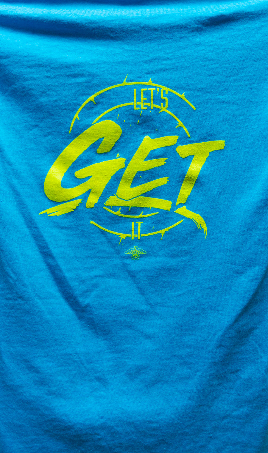 Let's Get It T-Shirt (Heather Sapphire/ Lime Green)