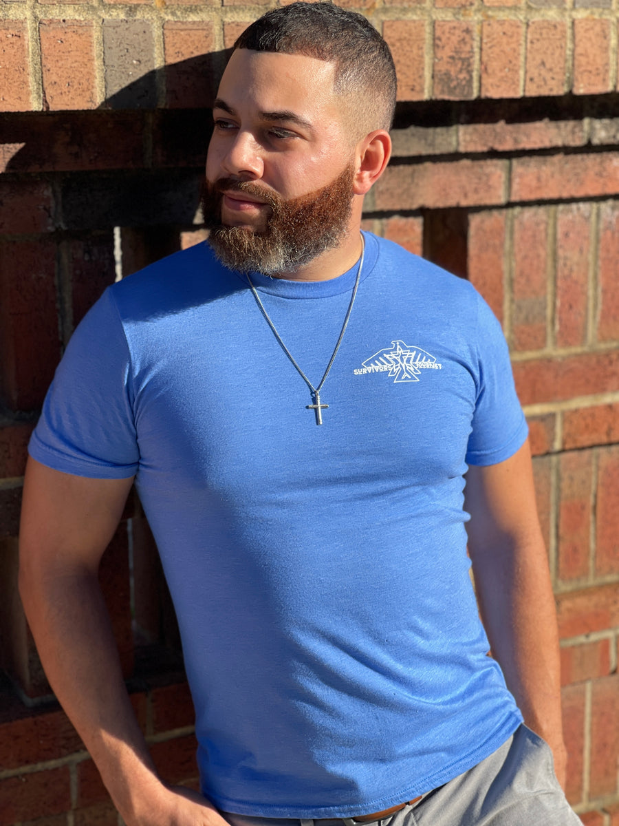 S.J. Logo T-Shirt (Heather Royal / White)