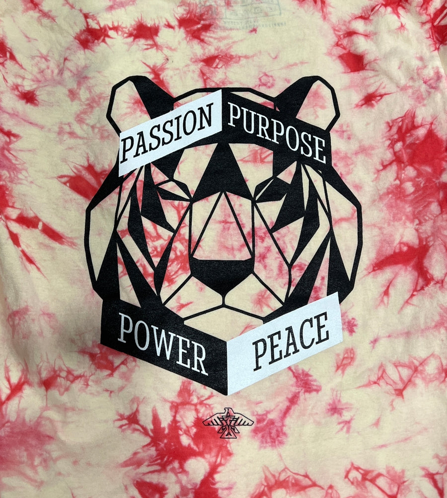 Passion Purpose Power Peace Shirt (Strawberry Lemonade Tie Dye)