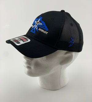 S.J. Logo Hat (Flexfit) Black/Volt Blue/White