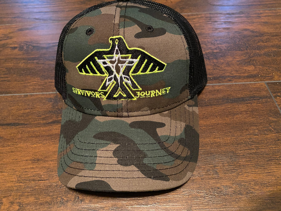 S.J. Trucker Hat (Camo/ Neon Yellow)
