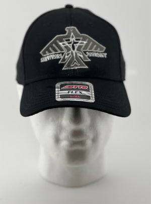 S.J. Logo Hat (Flexfit) Black/Metallic Grey/White