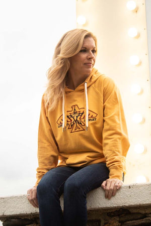 S.J. Logo Lightweight Hoodie (Harvest Gold/Navy/Deep Red)