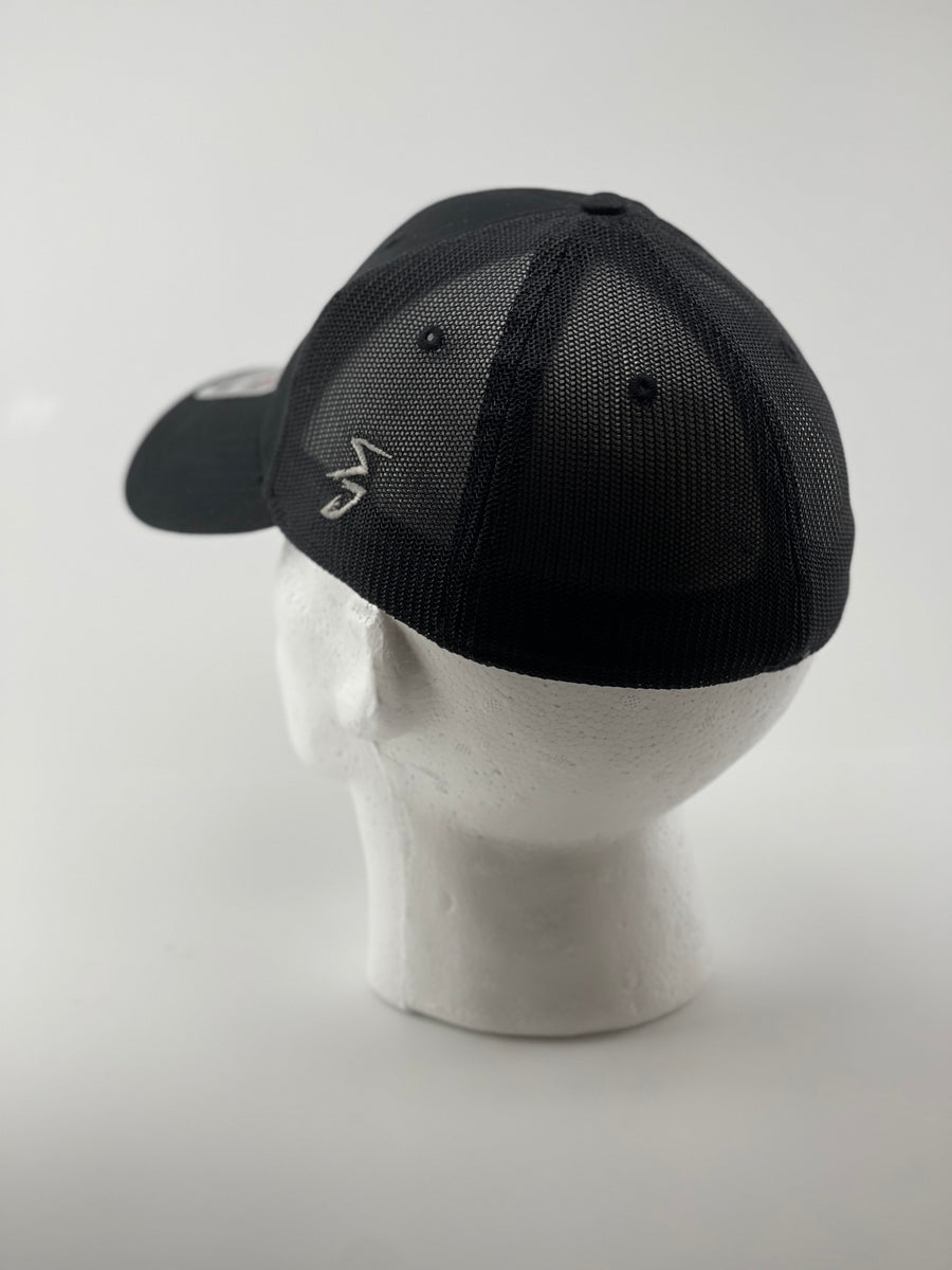 S.J. Logo Hat (Flexfit) Black/Metallic Grey/White
